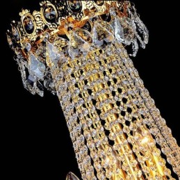 Lámpara colgante de escalera dúplex de cristal de lujo europeo