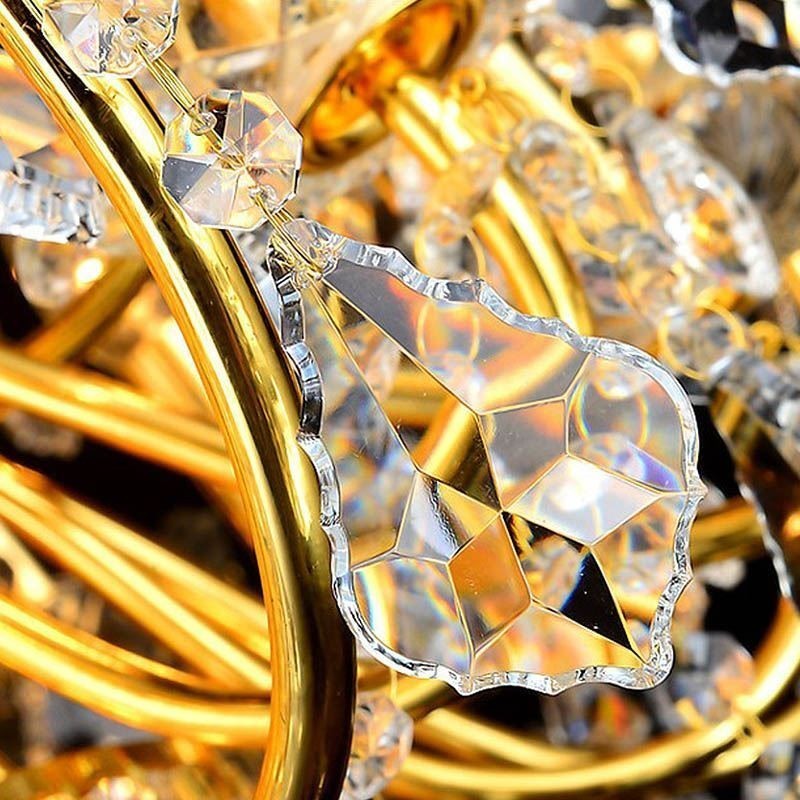 Lámpara colgante de escalera dúplex de cristal de lujo europeo