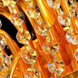 Lámpara colgante de escalera dúplex de cristal de lujo europeo