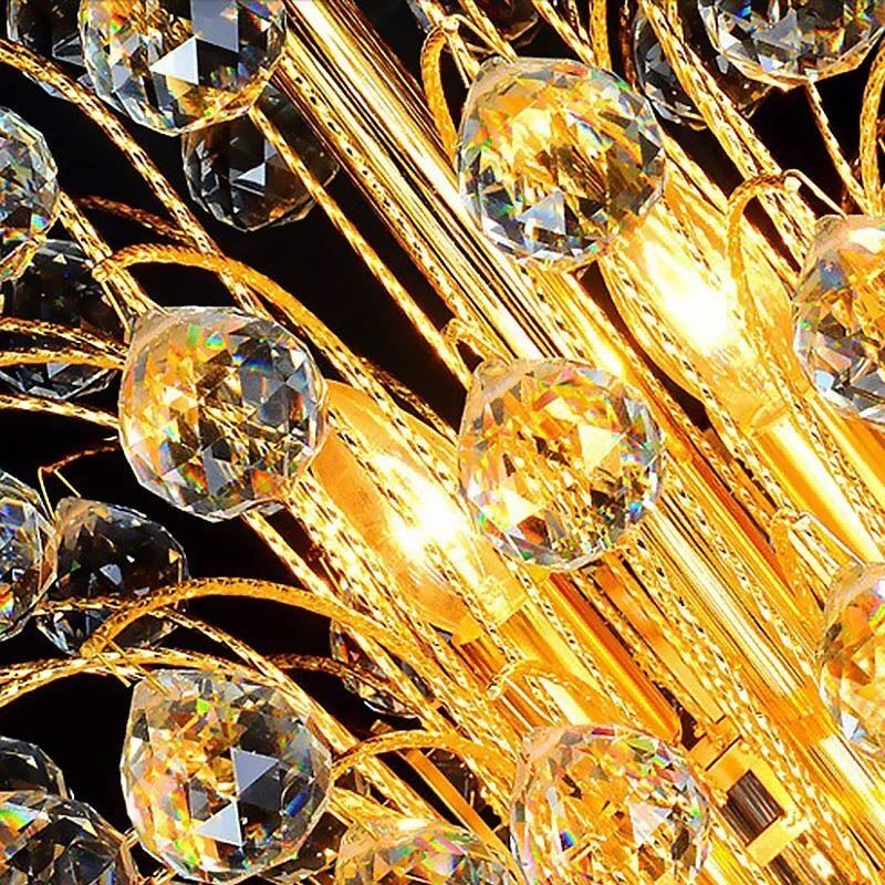 Elegante lámpara de araña de cristal estilo imperio, estilo europeo, de lujo, con colgante largo.