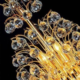Elegante lámpara de araña de cristal estilo imperio, estilo europeo, de lujo, con colgante largo.