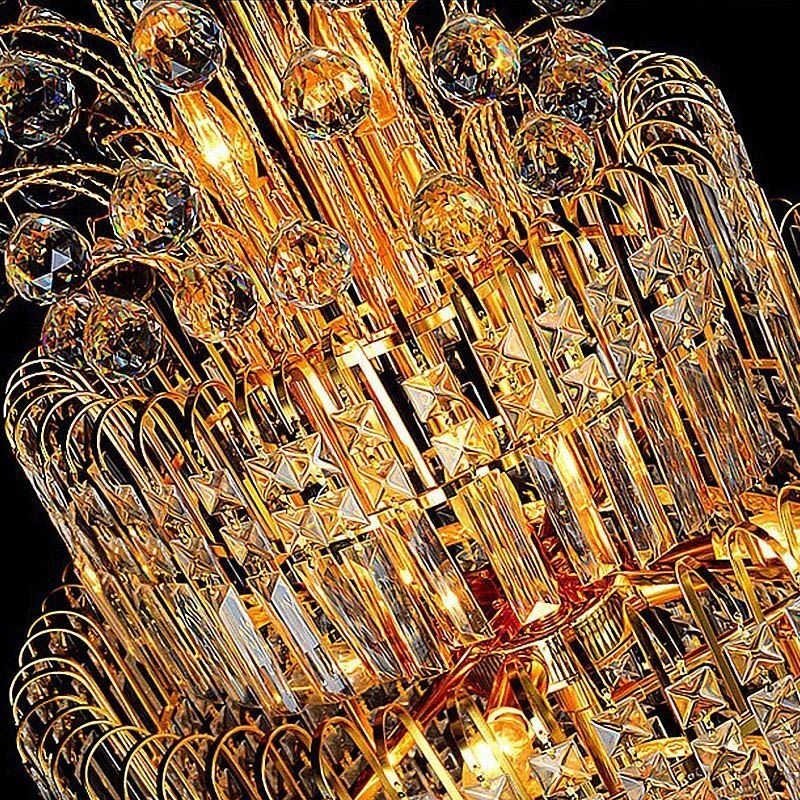 Elegante lámpara de araña de cristal estilo imperio, estilo europeo, de lujo, con colgante largo.
