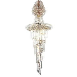 Lámpara de araña de cristal de lujo, moderna, europea, elegante, larga, colgante, escalera dúplex
