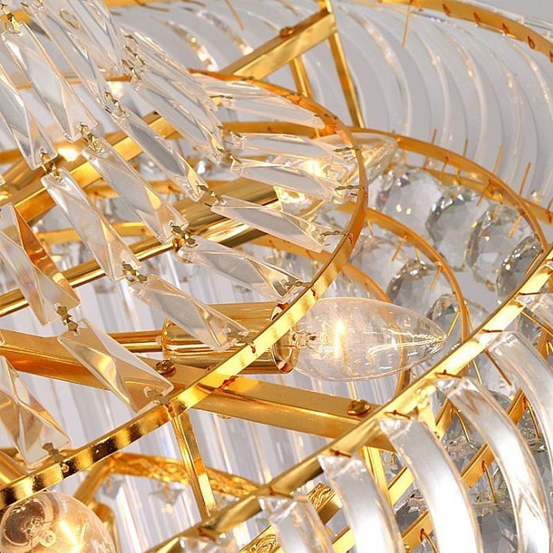 Lámpara de araña de cristal de lujo, moderna, europea, elegante, larga, colgante, escalera dúplex