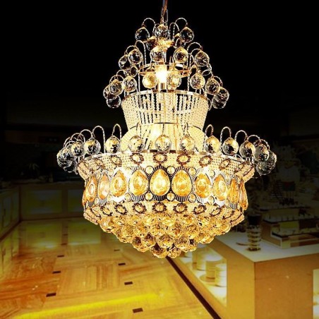 Lámpara colgante de cristal simple estilo imperio dorado moderno Lámpara colgante de cristal simple estilo imperio dorado moderno
