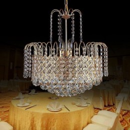 Lámpara colgante de cristal de lujo moderna y elegante