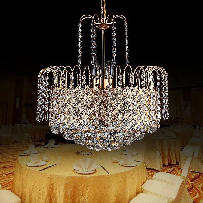 Lámpara colgante de cristal de lujo moderna y elegante
