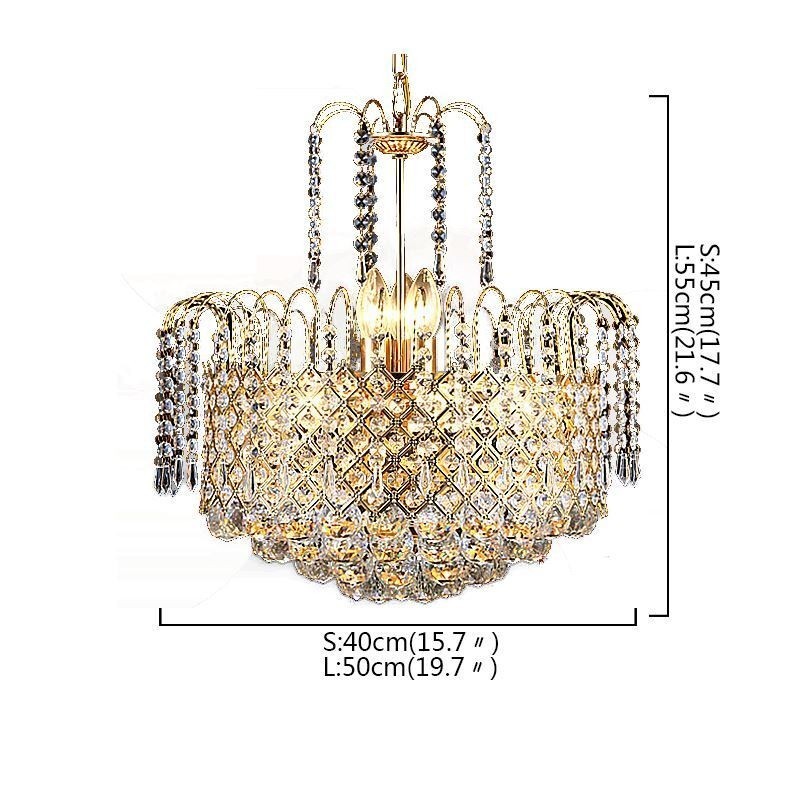 Lámpara colgante de cristal de lujo moderna y elegante
