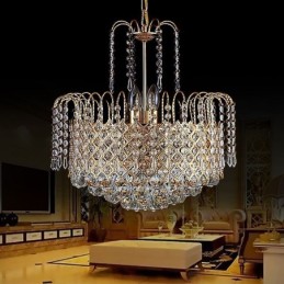 Lámpara colgante de cristal de lujo moderna y elegante