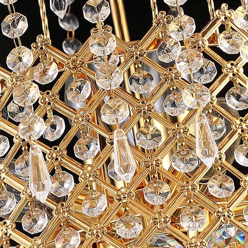 Lámpara colgante de cristal de lujo moderna y elegante