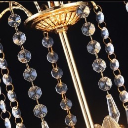 Lámpara colgante de cristal de lujo moderna y elegante