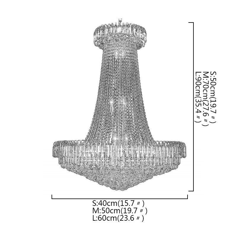 Elegante lámpara colgante de cristal europea, lámpara colgante larga, escalera dúplex