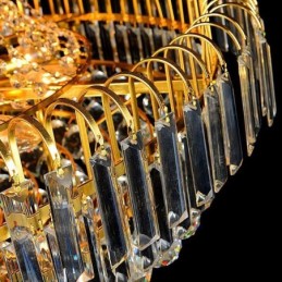 Elegante lámpara colgante de cristal europea, lámpara colgante larga, escalera dúplex