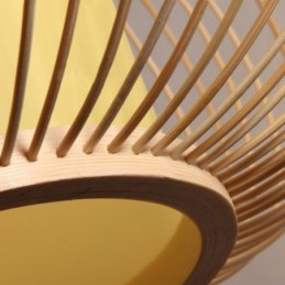Lámpara de techo de bambú redonda, creativa y única, con montaje semiempotrado, para iluminación de porche