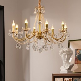 Lámpara colgante de cristal americano estilo rústico con diseño creativo de hierro.