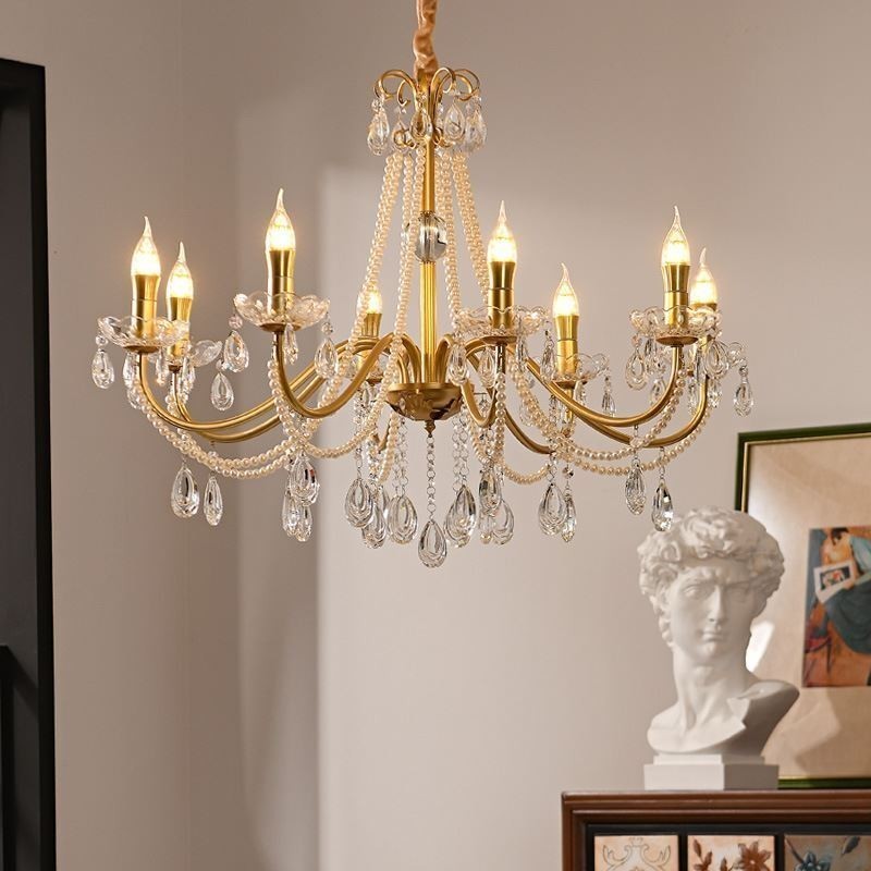 Lámpara colgante de cristal americano estilo rústico con diseño creativo de hierro.