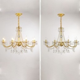 Lámpara colgante de cristal americano estilo rústico con diseño creativo de hierro.