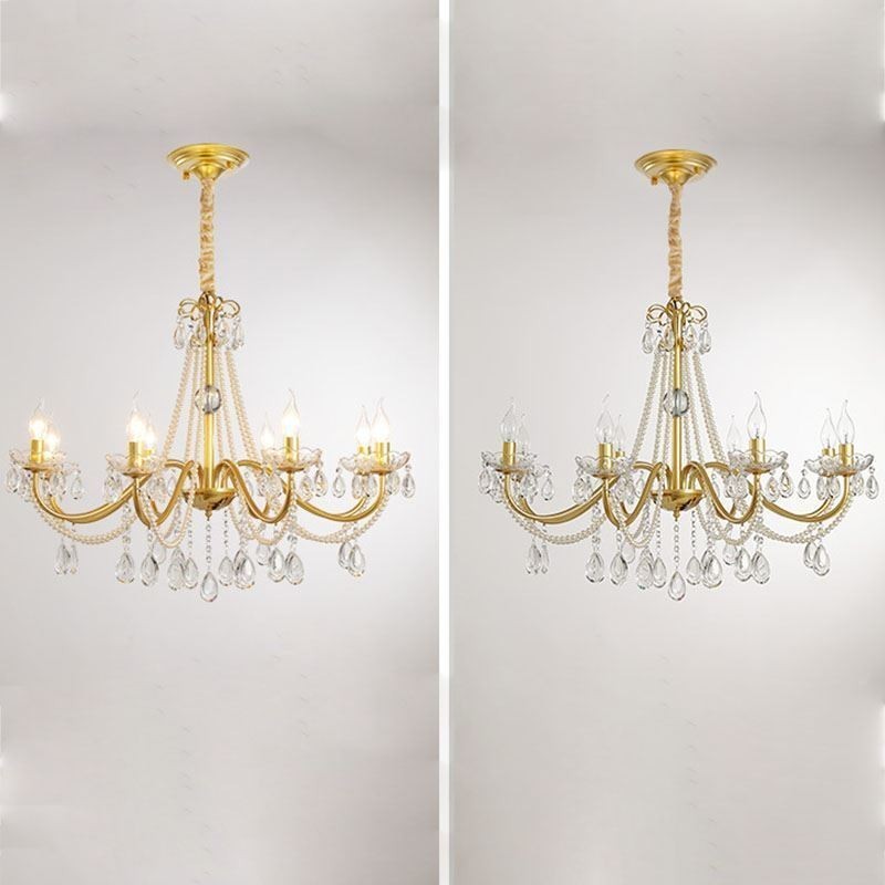 Lámpara colgante de cristal americano estilo rústico con diseño creativo de hierro.