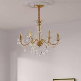 Lámpara colgante de cristal americano estilo rústico con diseño creativo de hierro.