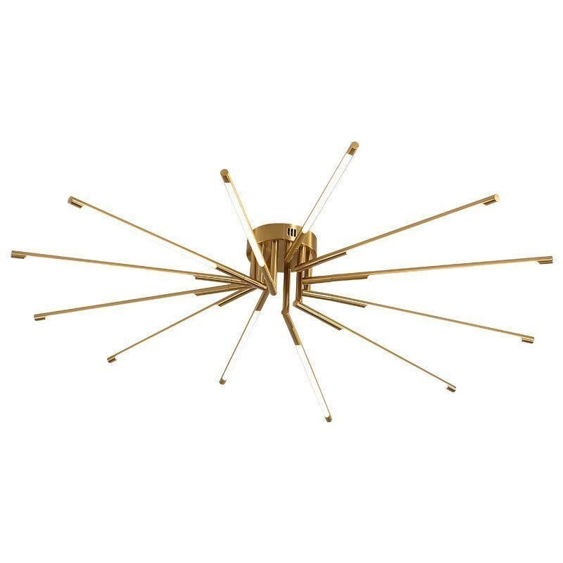 Lámpara de techo sencilla con diseño de fuegos artificiales y montaje empotrado
