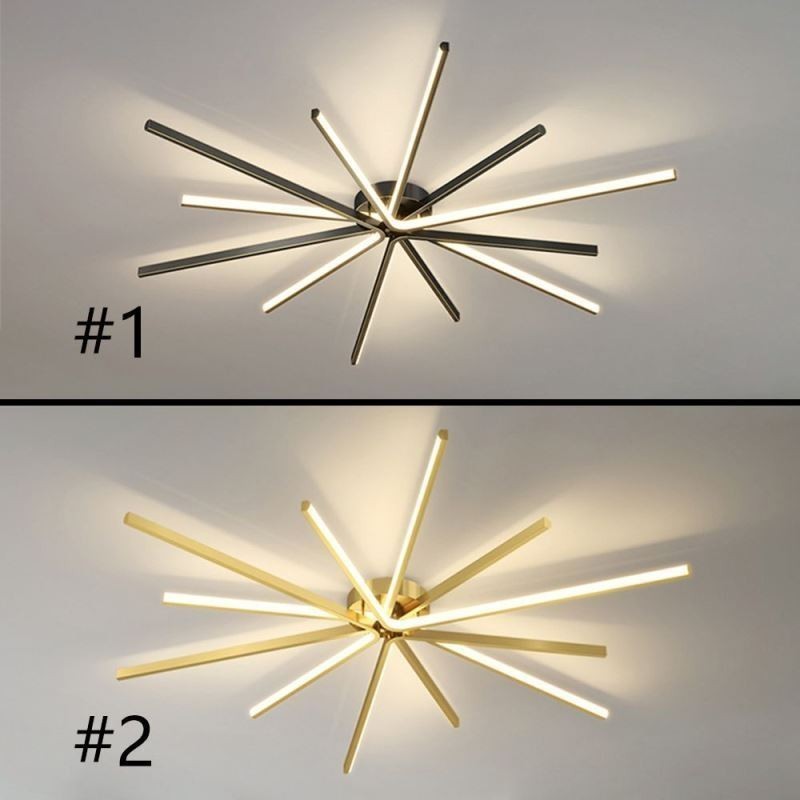 Lámpara de techo minimalista moderna con diseño de fuegos artificiales y montaje empotrado