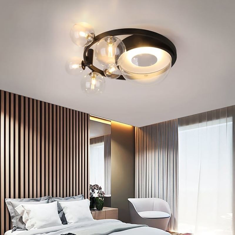 Lámpara de techo de cristal decorativa minimalista moderna con montaje empotrado