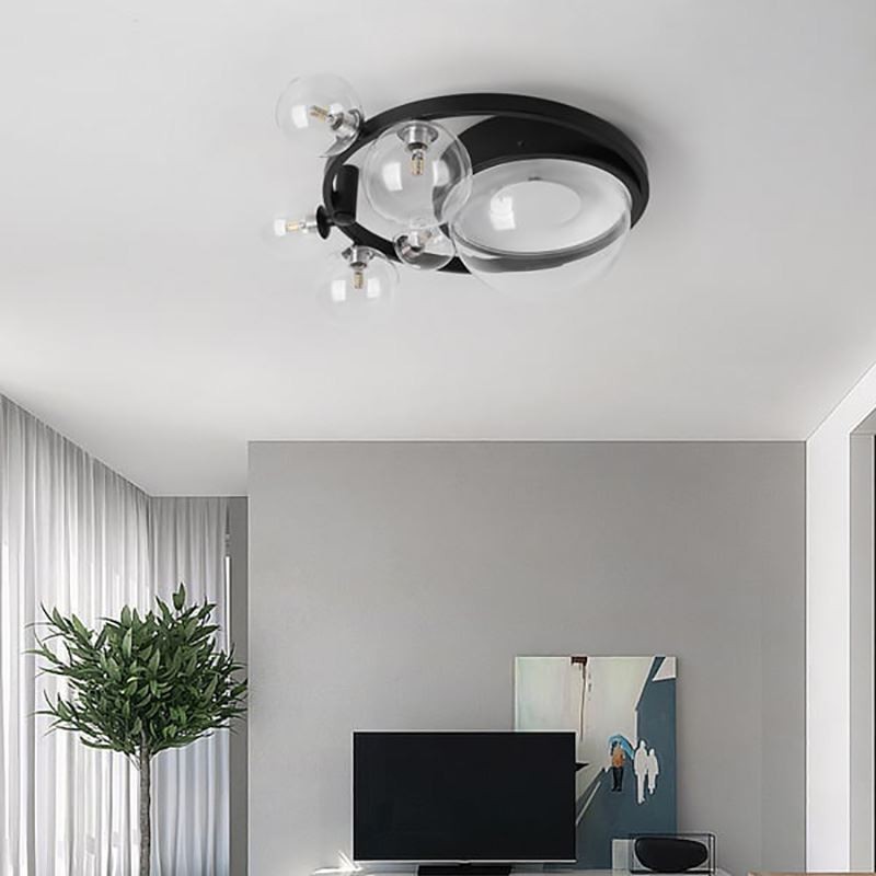 Lámpara de techo de cristal decorativa minimalista moderna con montaje empotrado