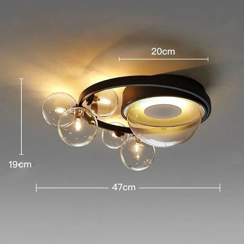 Lámpara de techo de cristal decorativa minimalista moderna con montaje empotrado