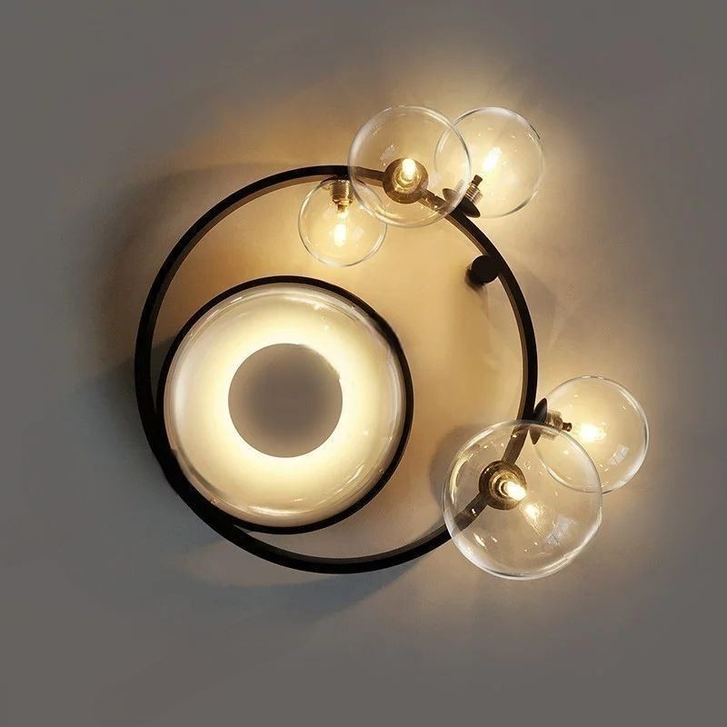 Lámpara de techo de cristal decorativa minimalista moderna con montaje empotrado