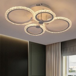 Lámpara de techo empotrada de acrílico circular minimalista moderna con flores