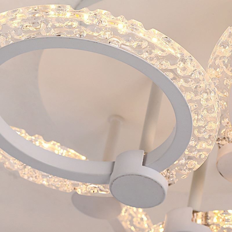 Lámpara de techo empotrada de acrílico circular minimalista moderna con flores