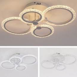 Lámpara de techo empotrada de acrílico circular minimalista moderna con flores