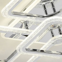 Lámpara de techo cuadrada de acrílico empotrada cromada de 8 luces