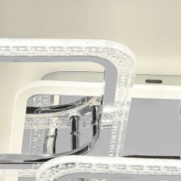 Lámpara de techo cuadrada de acrílico empotrada cromada de 8 luces