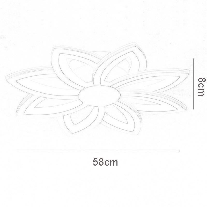 Lámpara de techo empotrada con llamativa flor acrílica de 55 cm