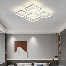 Lámpara de techo cuadrada de acrílico blanco empotrada de 5 luces y 8 luces