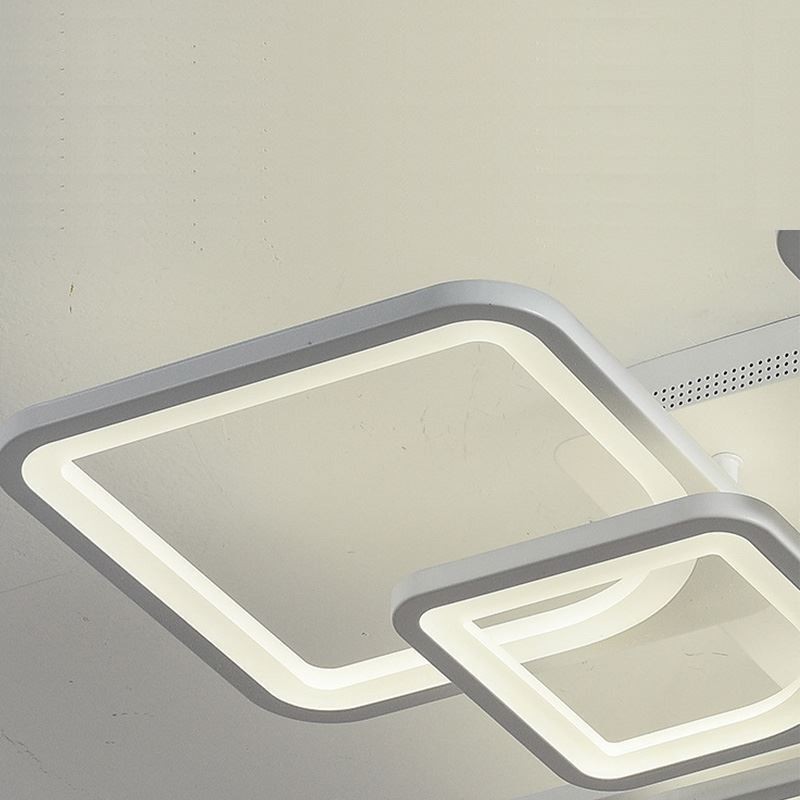 Lámpara de techo cuadrada de acrílico blanco empotrada de 5 luces y 8 luces