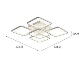 Lámpara de techo cuadrada de acrílico blanco empotrada de 5 luces y 8 luces