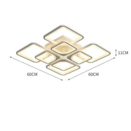 Lámpara de techo cuadrada de acrílico blanco empotrada de 5 luces y 8 luces