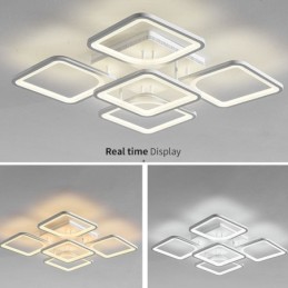Lámpara de techo cuadrada de acrílico blanco empotrada de 5 luces y 8 luces