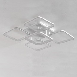 Lámpara de techo cuadrada de acrílico blanco empotrada de 5 luces y 8 luces