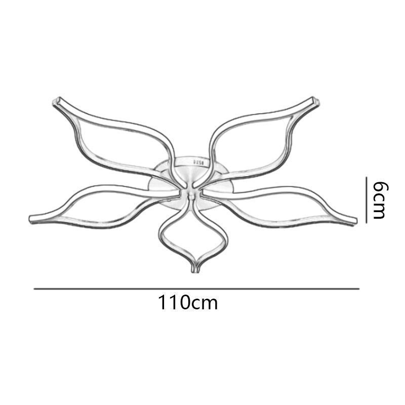 Lámpara de techo minimalista empotrada con diseño de flor de cinco hojas