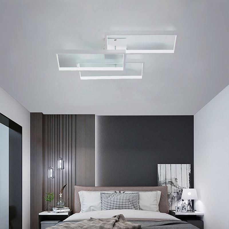Lámpara de techo rectangular geométrica acrílica empotrada