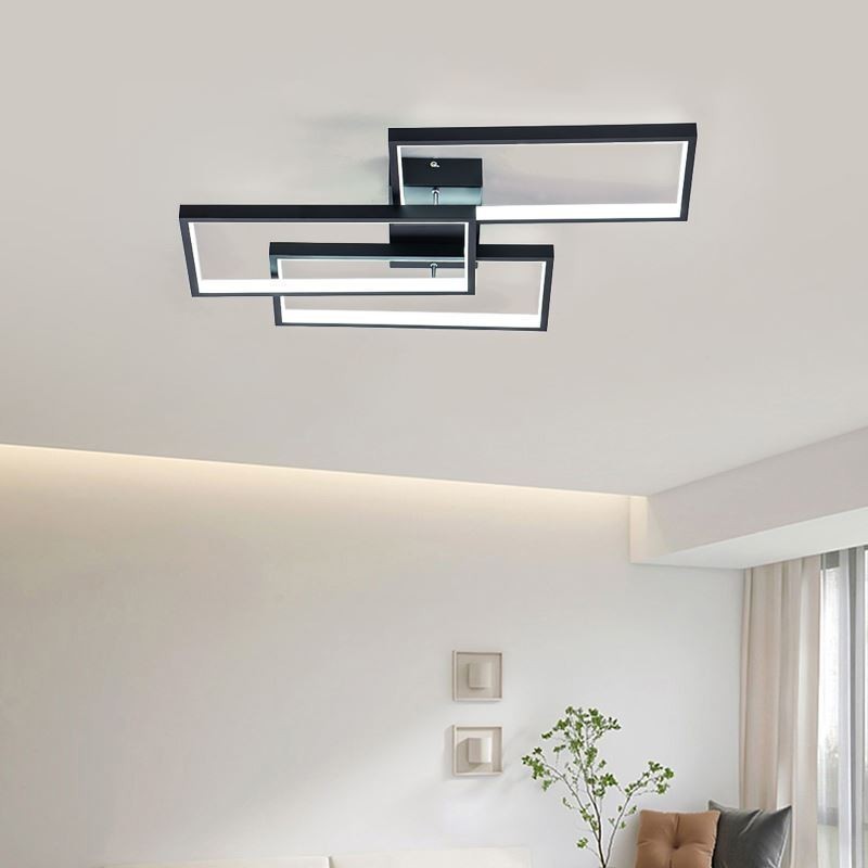 Lámpara de techo rectangular geométrica acrílica empotrada