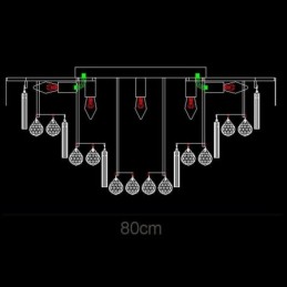 Lámpara de techo redonda de cristal con mando a distancia de 80 cm.