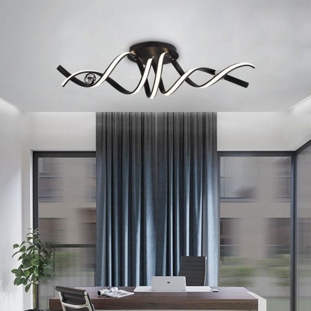 Lámpara de techo moderna en espiral con diseño artístico de aluminio y montaje empotrado Lámpara de techo moderna en espiral con diseño artístico de aluminio y montaje empotrado