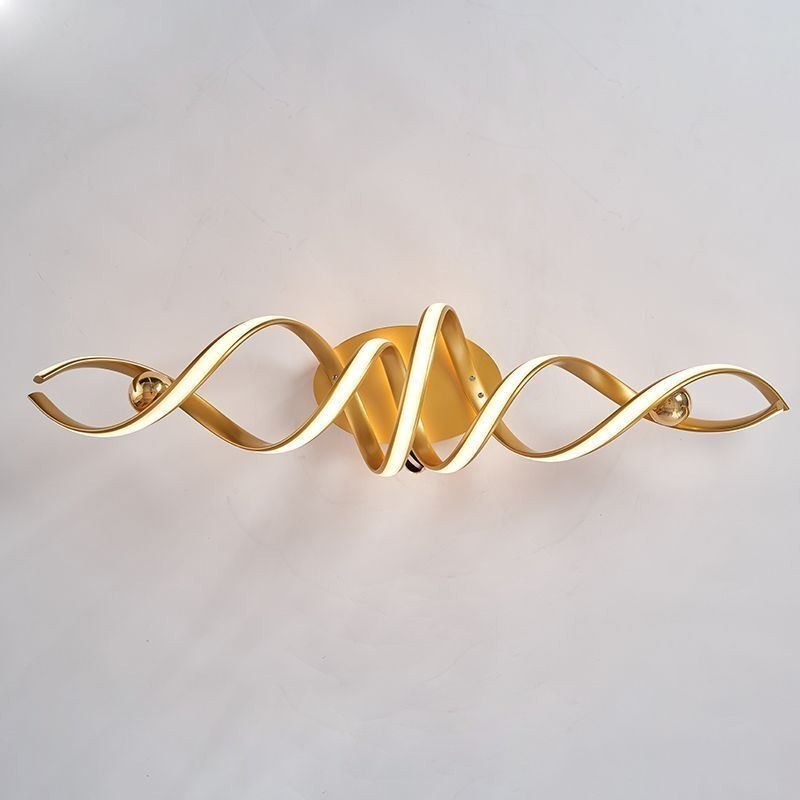 Lámpara de techo moderna en espiral con diseño artístico de aluminio y montaje empotrado