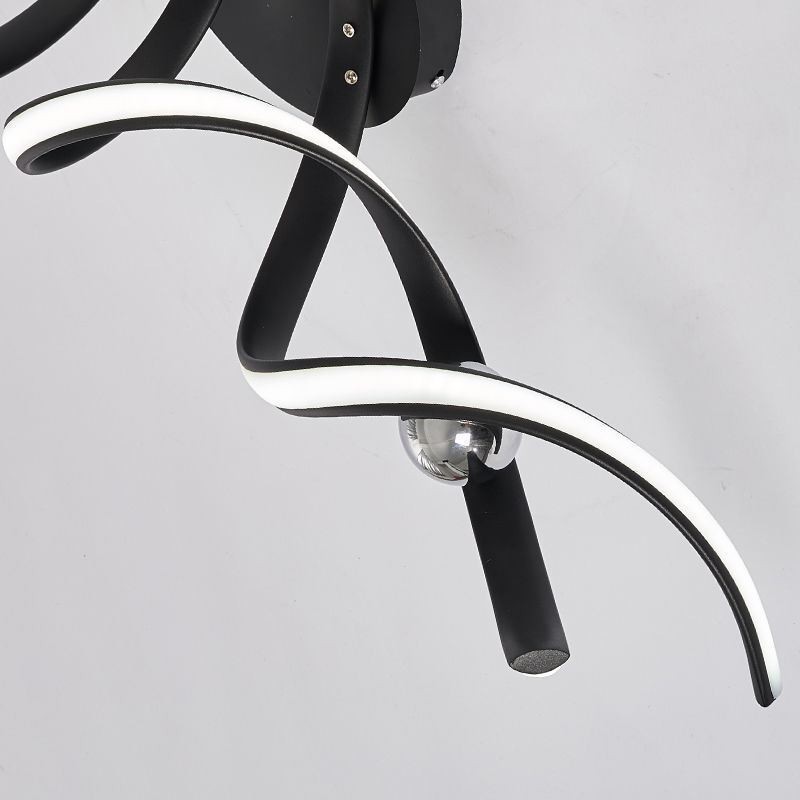 Lámpara de techo moderna en espiral con diseño artístico de aluminio y montaje empotrado