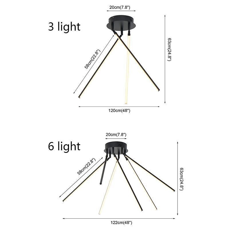 Lámpara de techo con diseño de molino de viento de aluminio con montaje empotrado creativo