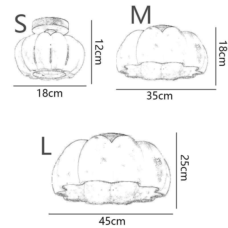 Lámparas de techo retro japonesas empotradas con forma de calabaza de un solo cabezal